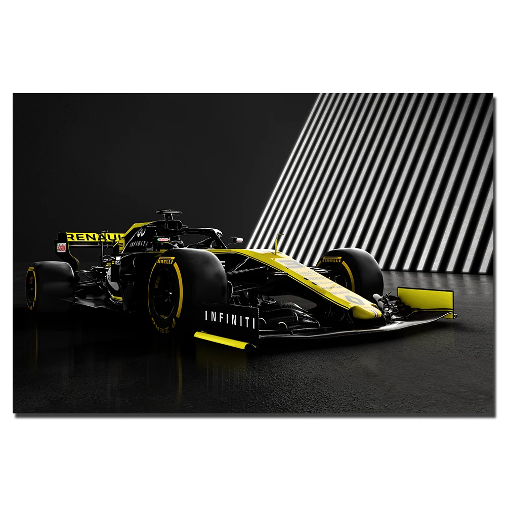 Renault RS19 F1 гоночный автомобиль плакаты холст печать картины с рамкой настенное