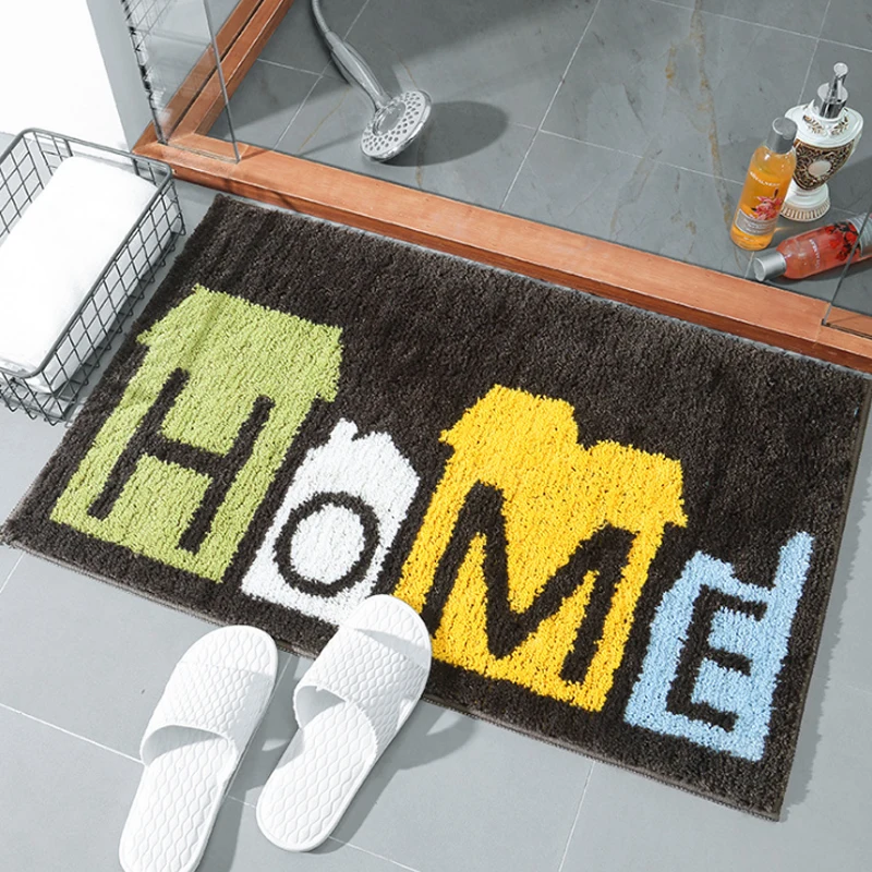 Стильный Простой милый домашний черный домашний удобный ковер для комнаты Коврики для спальни ванной комнаты дверной коврик ворсистые коврики