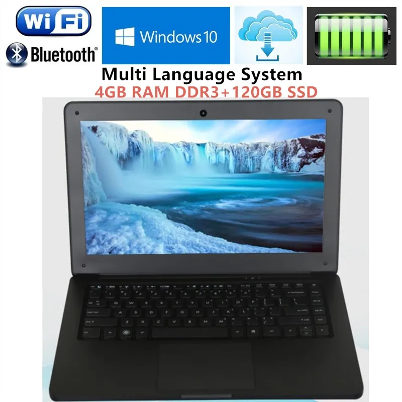 Acheter 4 gb RAM + 120 gb SSD 13.3 pouce Intel i3 Dual Core 1.9 ghz Quatre fil Ultrabook Ordinateurs Portables WIFI HDMI WEBCAM USB3.0 portable Livraison DHL
