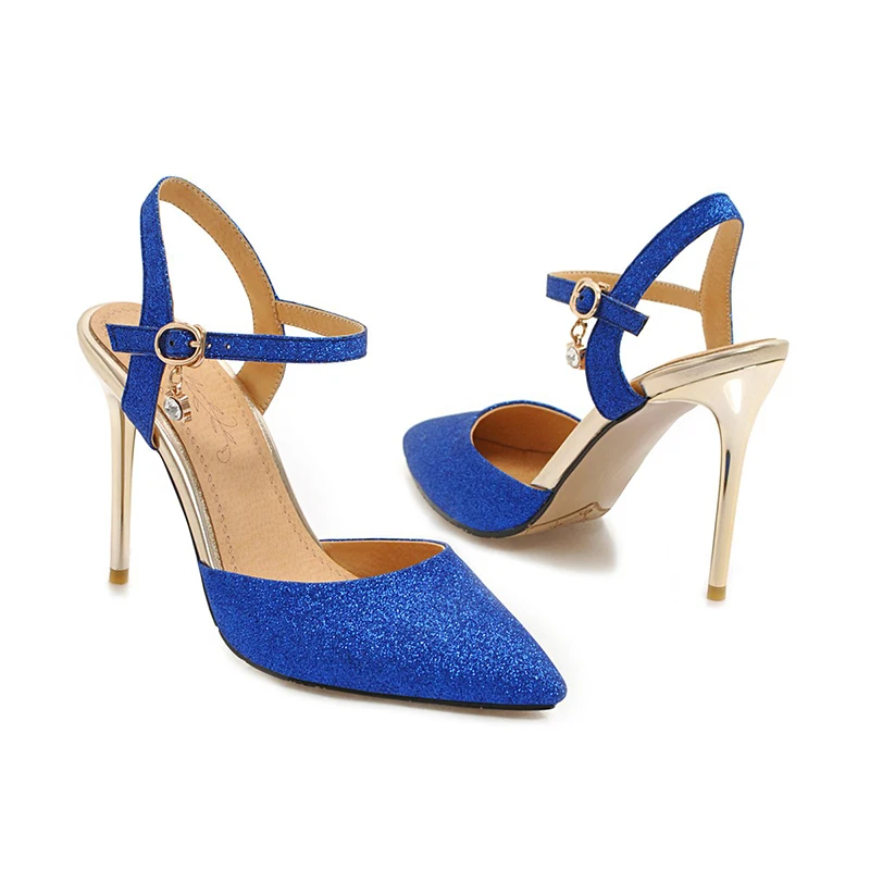 

YANSHENGXIN Shiny Slingback Stiletto Shoes Woman Pumps Ladies Scarpin Women High Heels Pointed Toe Sexy Wedding Party Shoes