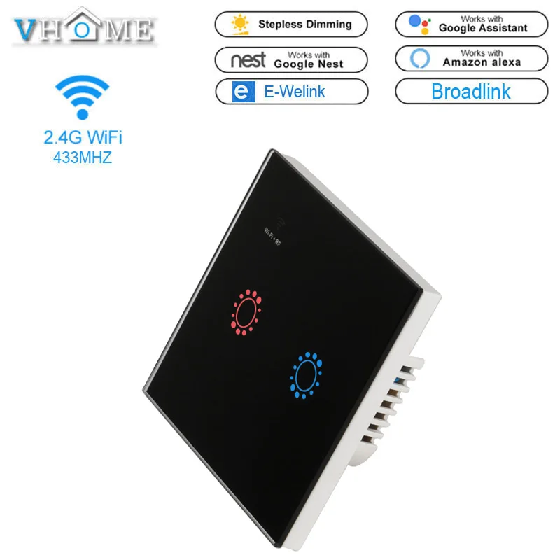 

Vhome Sensor switch,EU/UK RF/Wifi Touch Light Switches,86 Type Smart Wall Light Switch For Ewelink,Alexa APP Smart Home