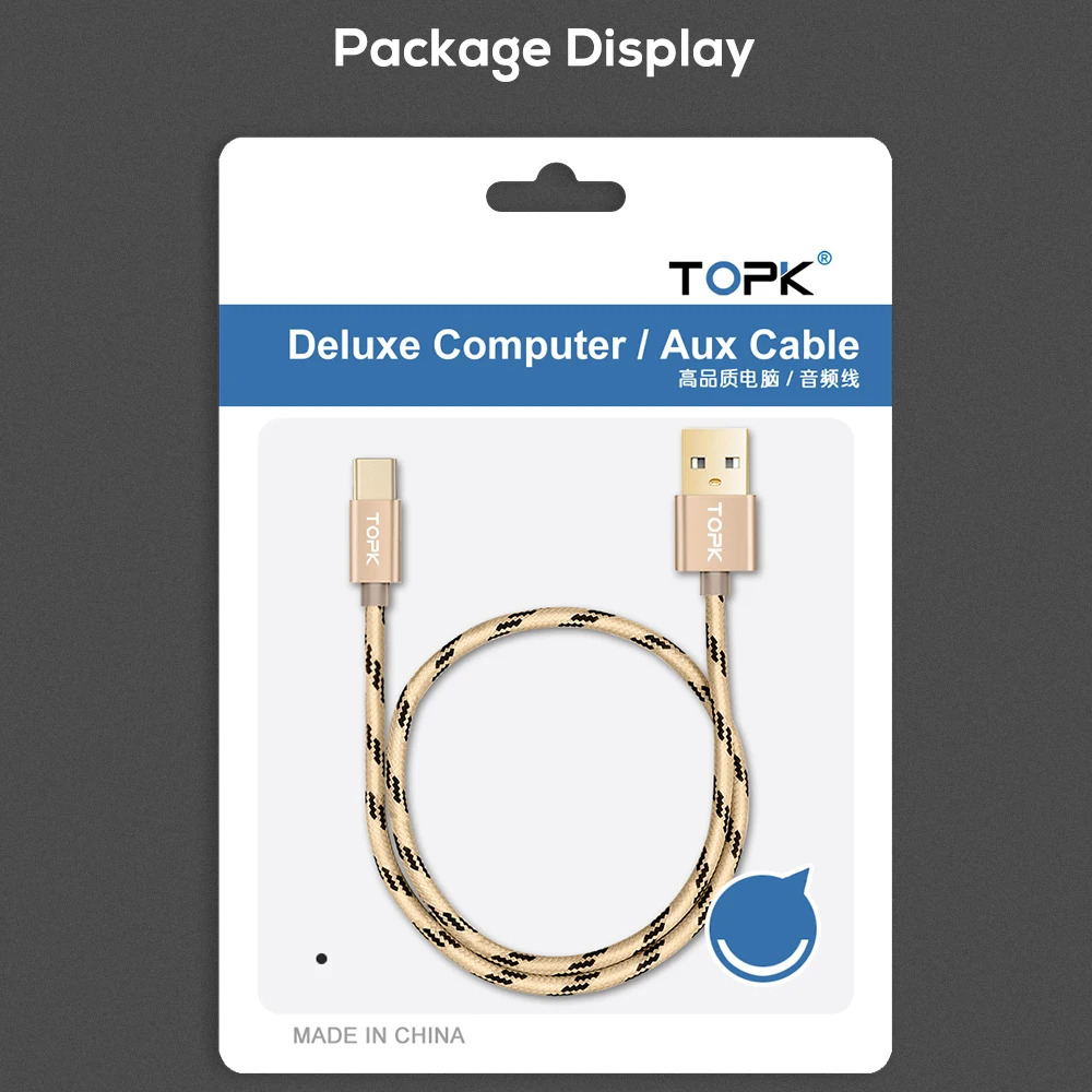 TOPK [5 шт. в упаковке] USB Type C кабель для синхронизации данных и зарядки Samsung XiaoMi Huawei