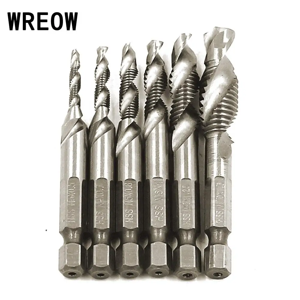 1/4 Hex Shank Drill Bit Spiral Screw Thread Tap HSS Metric Titanium