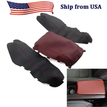

BBQ@FUKA Console Armrest Storage Box PU Leather Shell Cover Trim For Honda Civic 2016-2018 Black&Wine Red Color Car Accessories