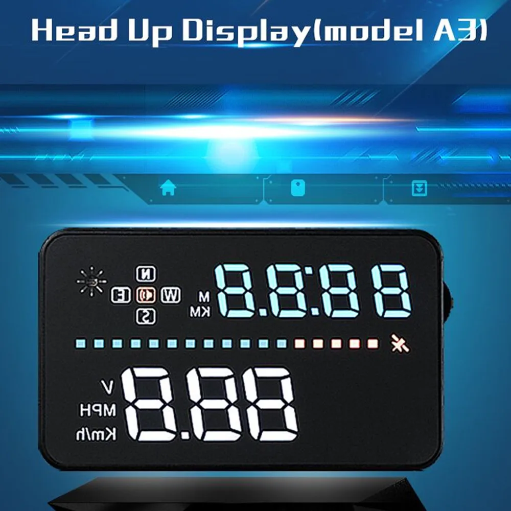 

3.5 Head Up Display Speedometer Car HUD OBDII GPS Speedometer Winshield Projector Universal Good Quality HUD