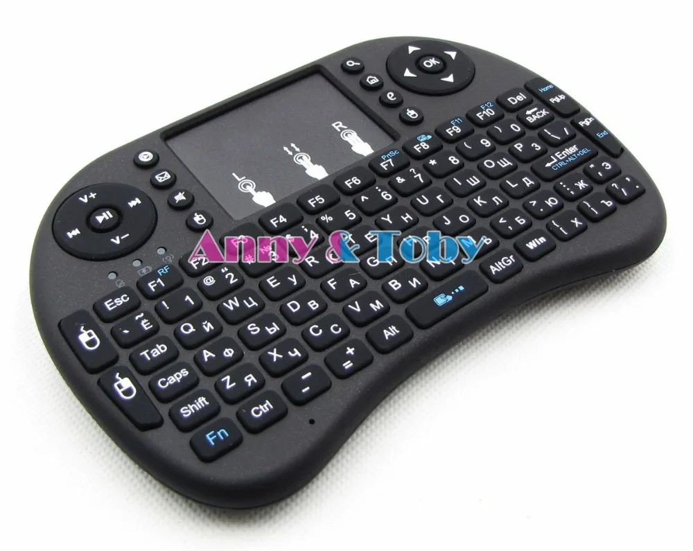Английский/русский/испанский/португальский/французский язык 2,4 г Raspberry PI 3 Беспроводная клавиатура Air mouse Touchpad для tv BOX Tablet PC