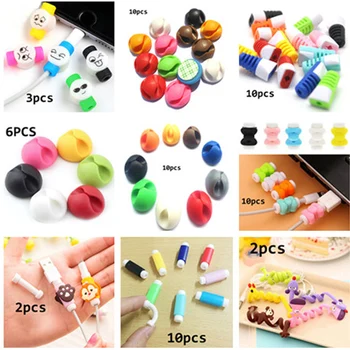 

1/10pcs Cute Animal Spiral Cable Protector Desk Set Earphone Cable Organizer Wire Data Line Holder Wrap Cord Desk Accessories