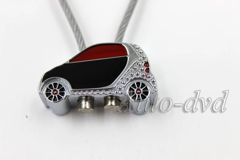 Car Chrome Metal Key Chains Car Key Ring 3D Smart Keyrings for Benz Mini Smart