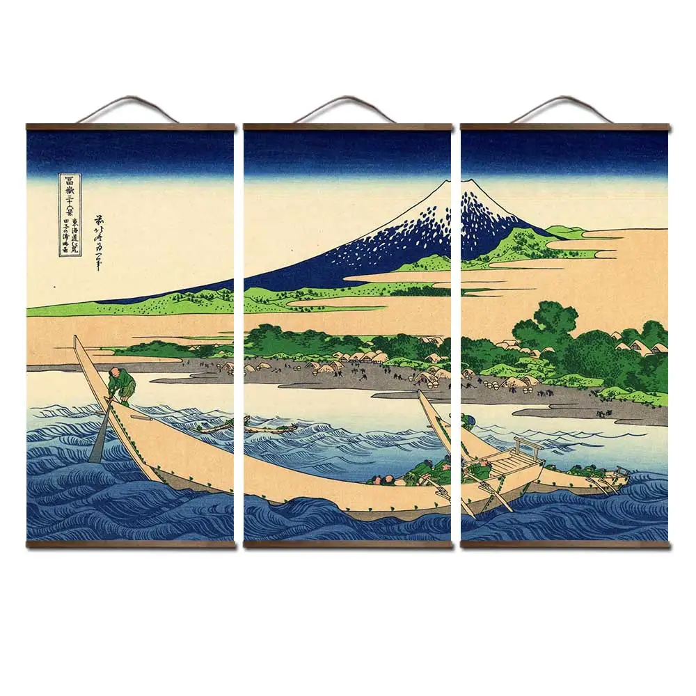Постеры и принты, живопись на стену, искусство в японском стиле, Ukiyo, e Kanagawa Surf, холст, художественная живопись, настенные картины для гостиной - Цвет: Цвет: желтый