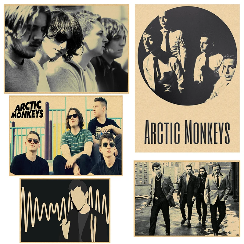 

Vintage Poster Arctic monkeys brown paper retro rock poster European and American music retro poster 30x21cm