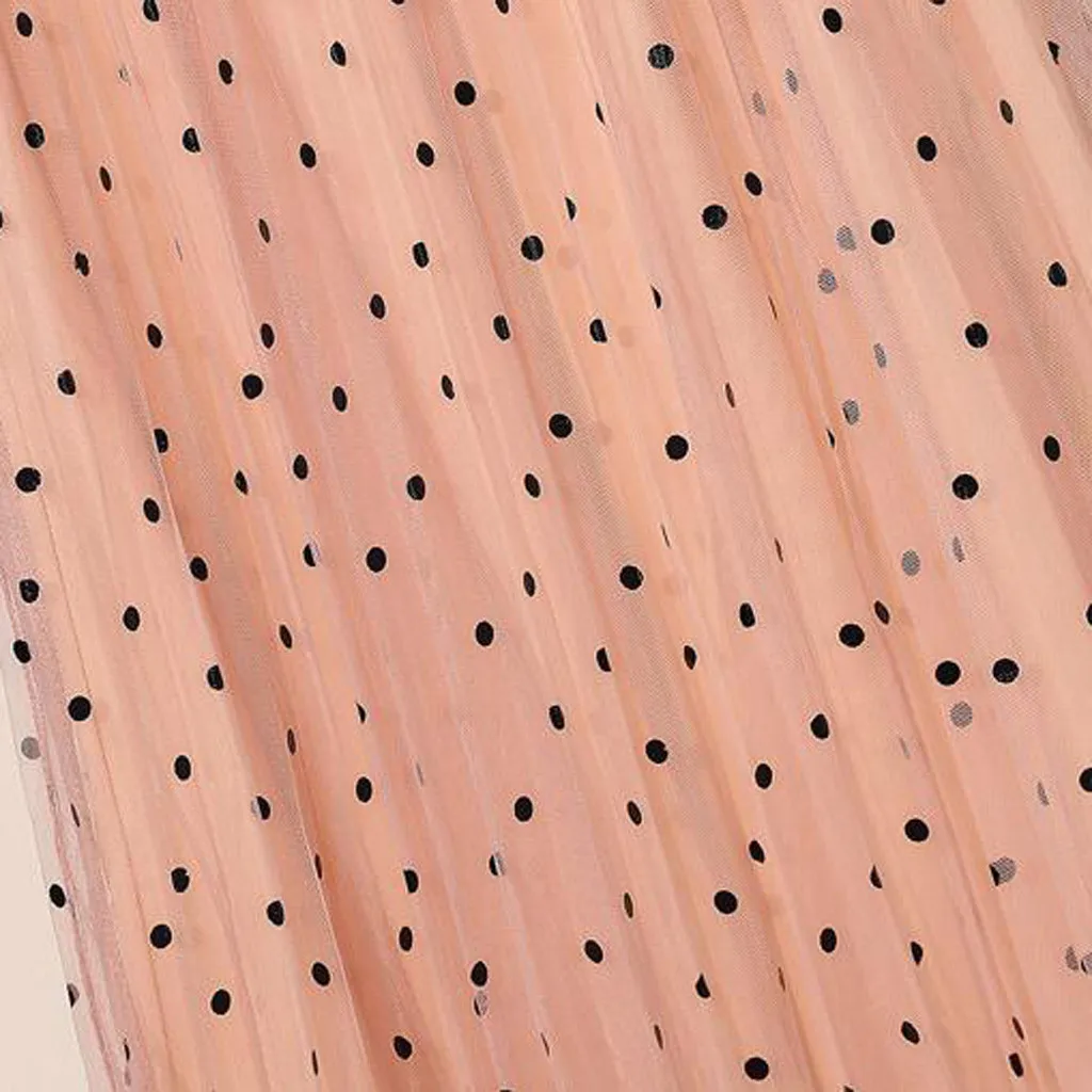 KLV/ летнее платье в Корейском стиле элегантные женские длинные юбки Для женщин Высокая Талия плиссированная юбка в горошек Милая Тюлевая юбка вечерние Femme прямая 3,29