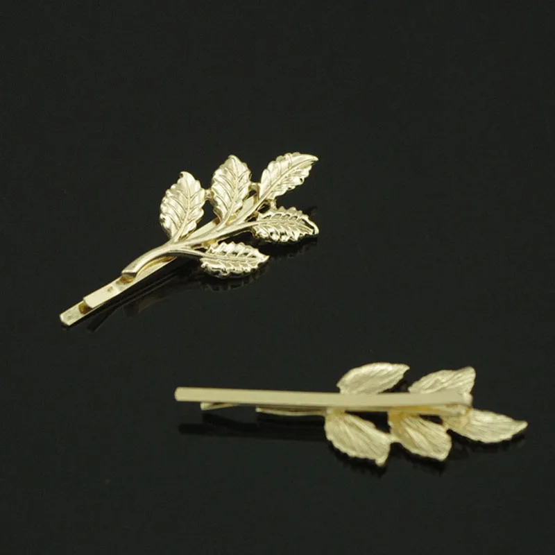 

Lot 12 Pcs Women Girls Gold Tone Leaf Hairpin Side Clip Hair Clip Hairpin Bobby Pins Accessories