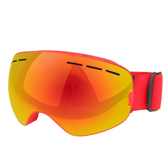 WEST BIKING зимние лыжные очки UV400 Анти-туман Лыжная маска очки двухслойные большие линзы лыжные очки снег сноуборд очки - Цвет: Red