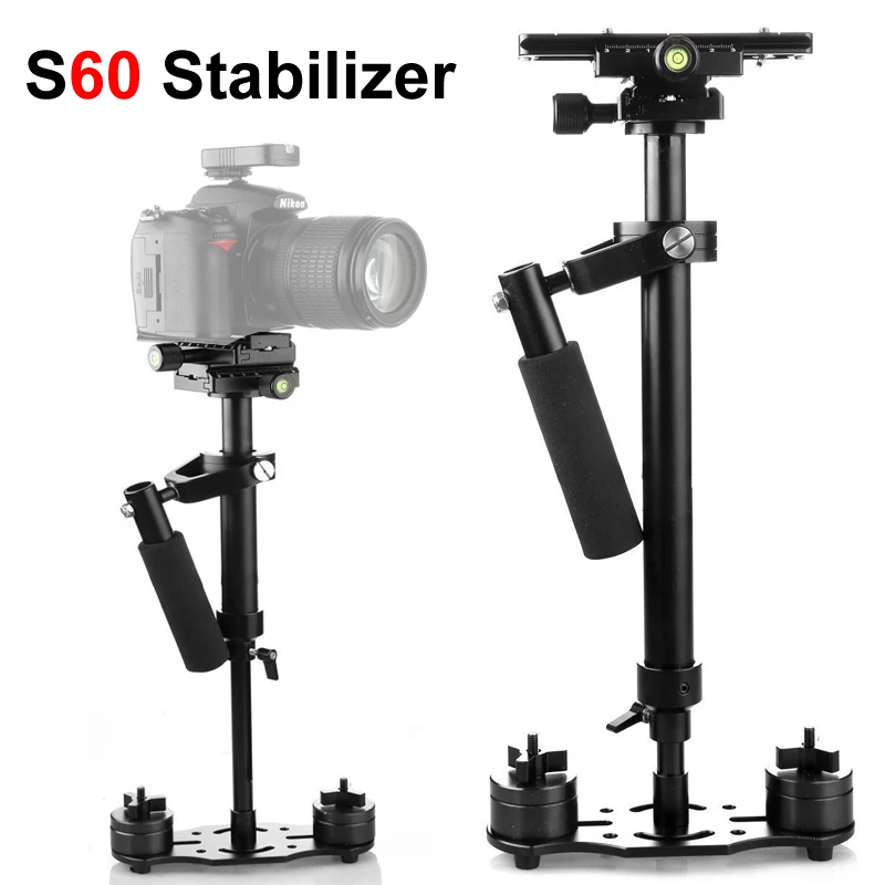 S60 60cm Photo Video Aluminum Alloy Handheld Stabilizer Shooting Steadycam DSLR Steadicam for Camcorder Camera DSLR Canon Nikon