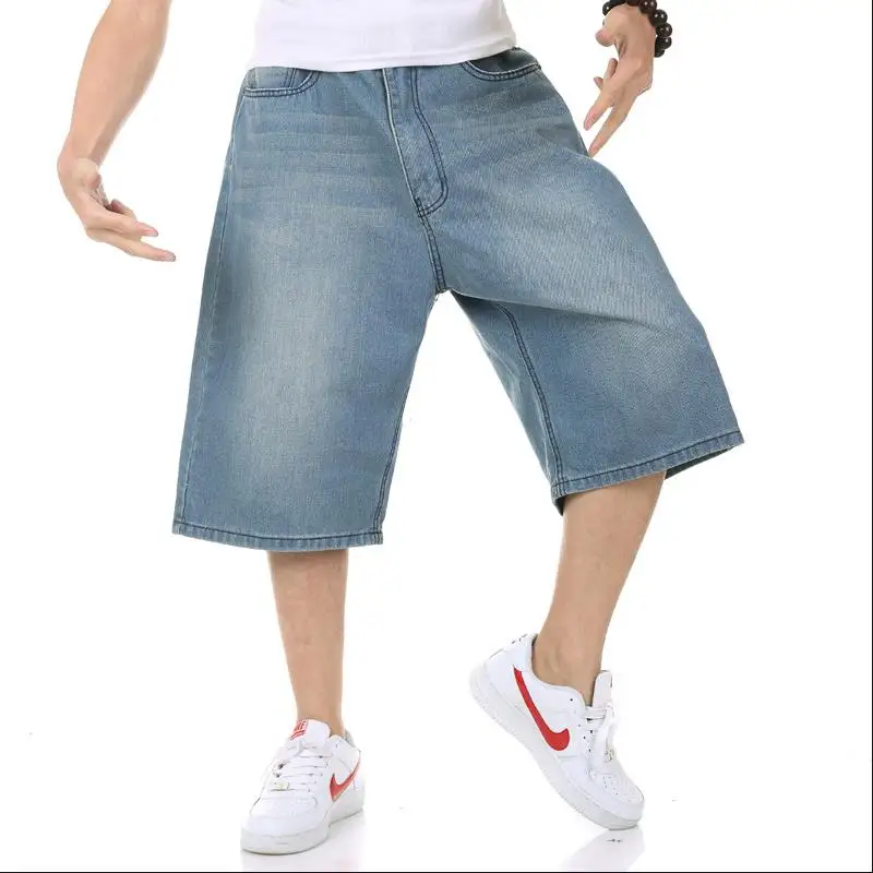 Men's big size shorts summer shorts fat baggy jeans shorts