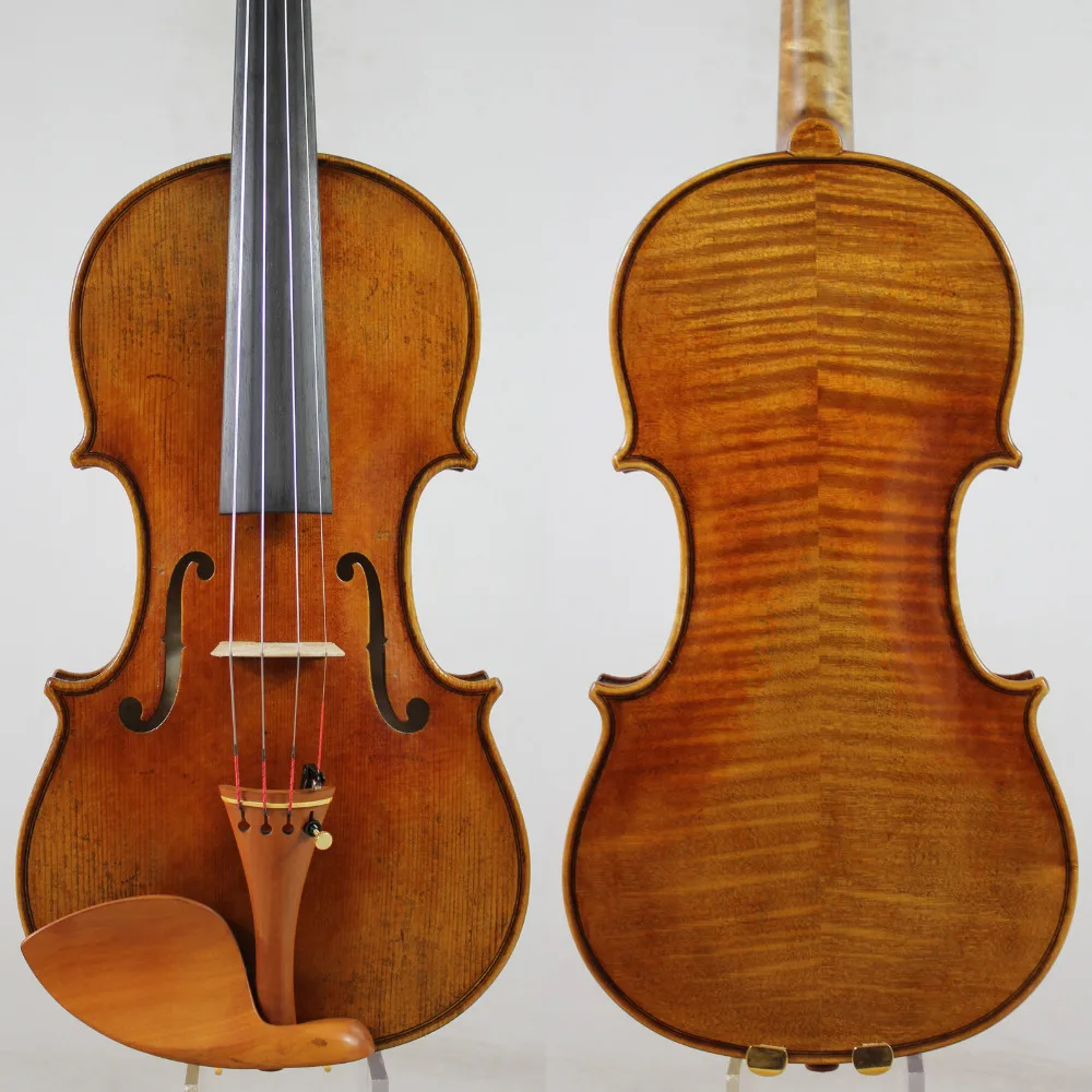 Копия скрипки Andrea Amati 1560! Античный масляной лак+ чехол с бантиком канифоль!! auberg мост! Тонкий тон! Позиция №: 172