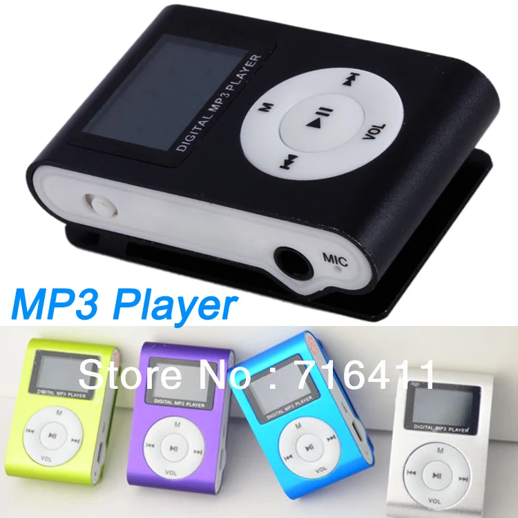 the lowest price! 1pc/lot clip mp3 player with screen, card slot