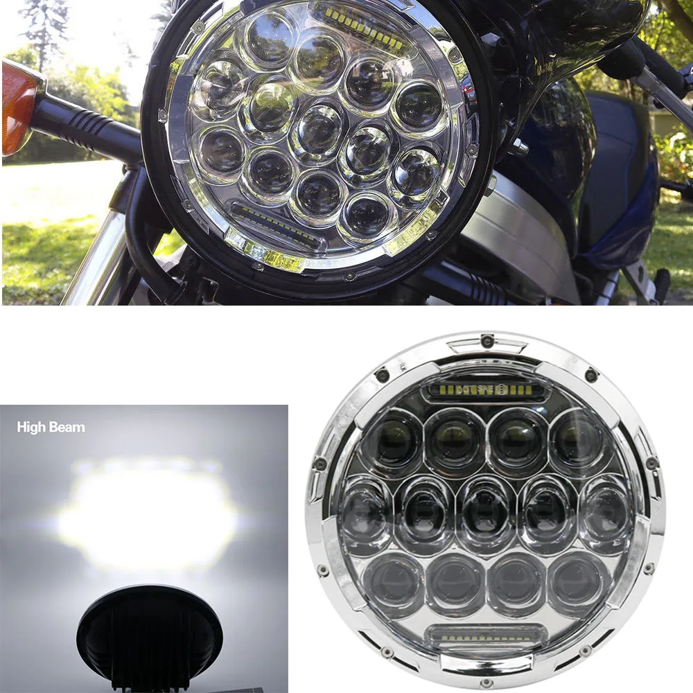 7 Inch headlights For Land Rover 90110 Defender H4 H13 7 round headlight Led DRL For Lada 4x4 urban Niva (3)