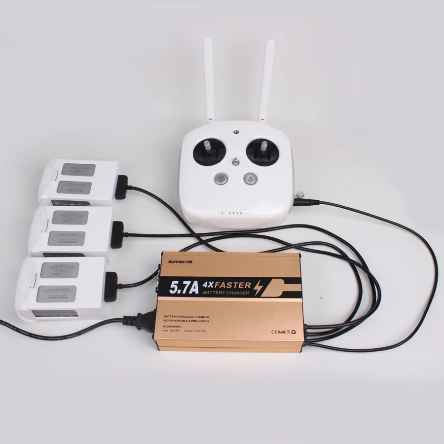 

4in1 Charger Battery and Remote Controller Charging 5.7A Big Current for DJI Phantom 4 4PRO 4PRO+