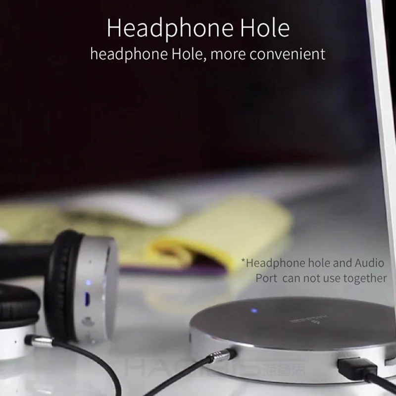 Hagicis Hub Usb 30 Hub 3 puertos Spillter auriculares soporte para auriculares línea de bobinado Hu