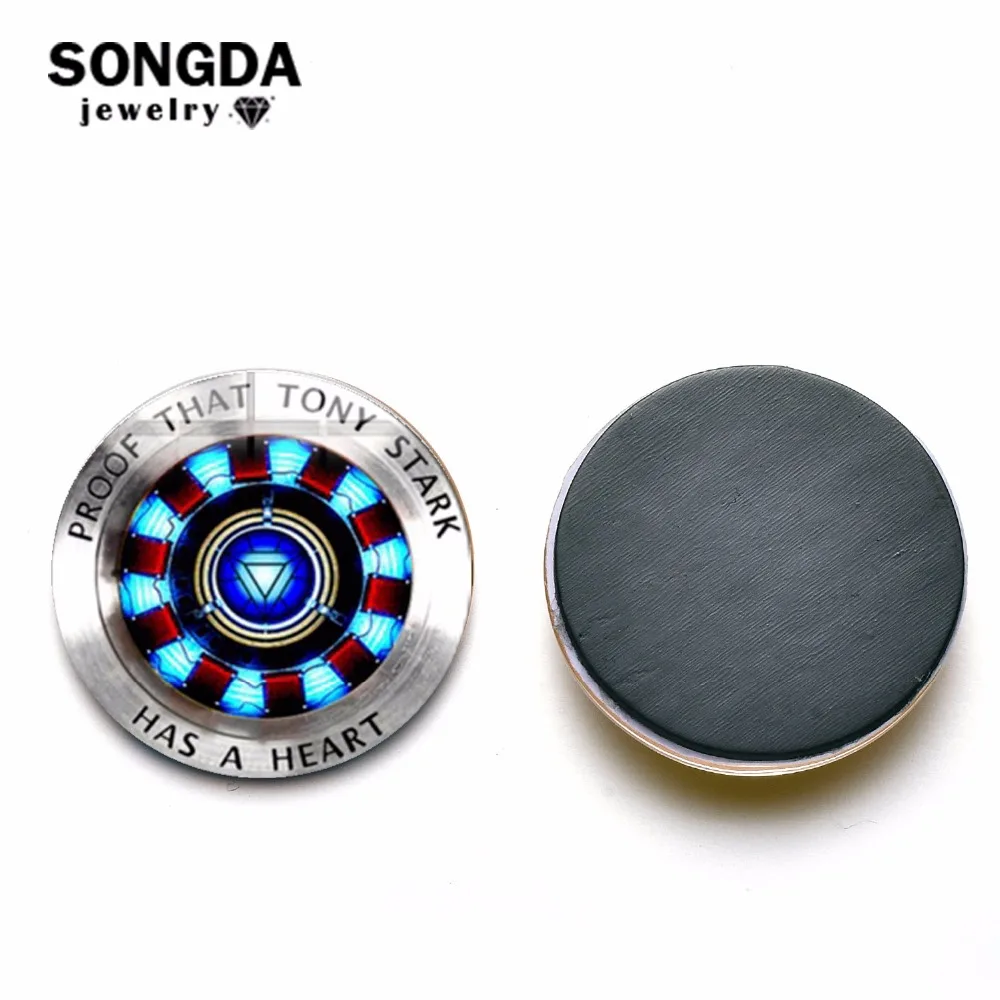 

SONGDA Iron Man Curved Reactor Refrigerator Sticker Avengers 4 Endgame Quantum Realm Theme Glass Dome Message Information Decor