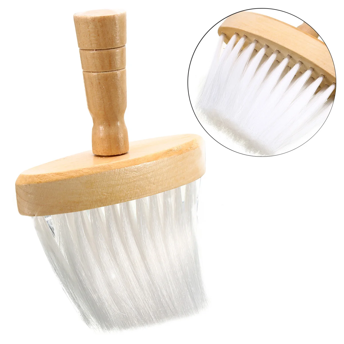 Mayitr 1pc Professional Neck Duster Wooden Handle Barber Wide Neck