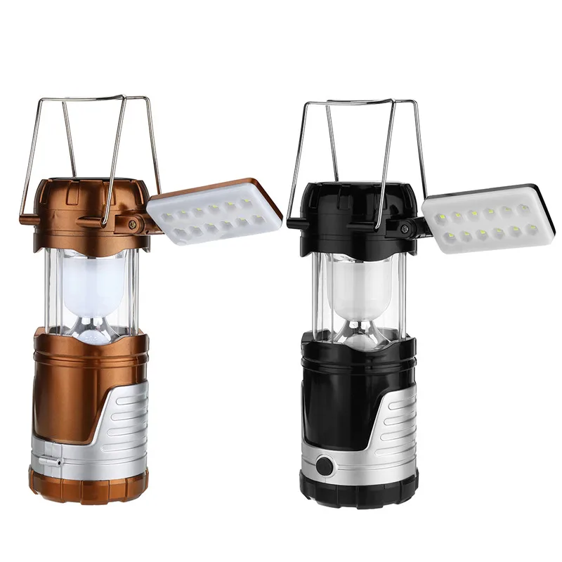 

DC Direct / Solar Charging LED Flashlight High Power Camping Lanterna Rechargeable Tent Light Torch Built-in Lithium Battery