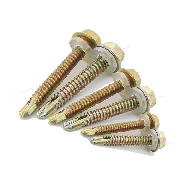 100pcs Carbon Steel External Hexagonal Self tapping Screws Dovetail