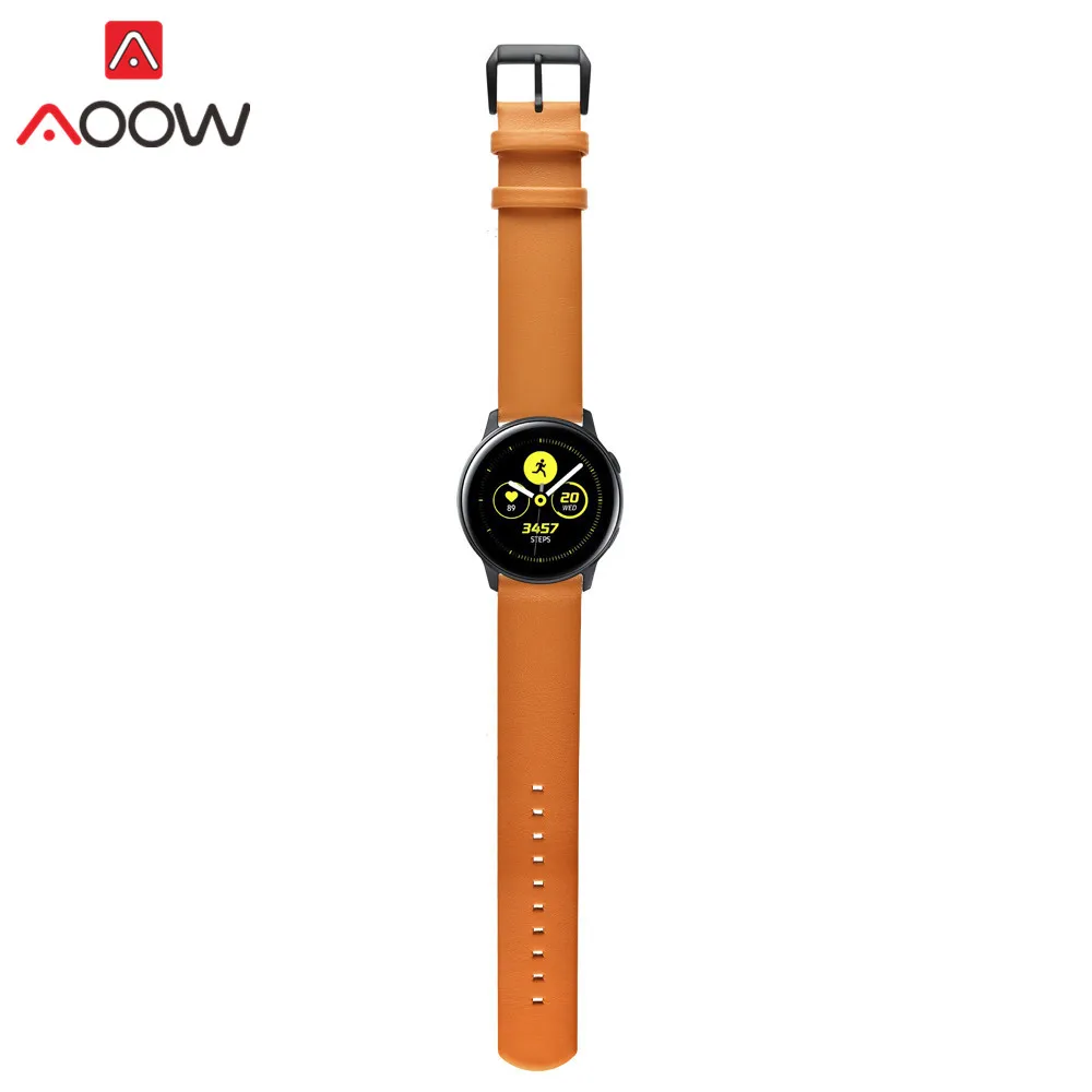 20 мм ремешок для часов из натуральной кожи для samsung Galaxy Watch Active 42 мм gear S2 классический браслет ремешок для Amazfit Garmin R810