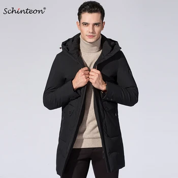 

2019 Brand New Men Down Jacket Hood Warm Outwear Winter Coat New Slim Snow Garment 90% white duck Down Top Quality