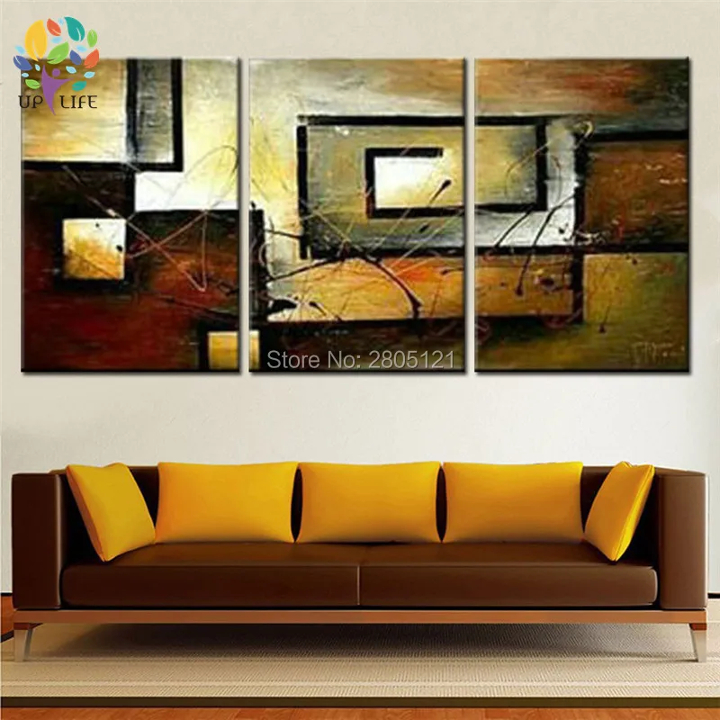 

Hand Painted modern abstract oil painting on canvas triptych paintings brown wall pictures for living room DECORATION 3 pcs sets