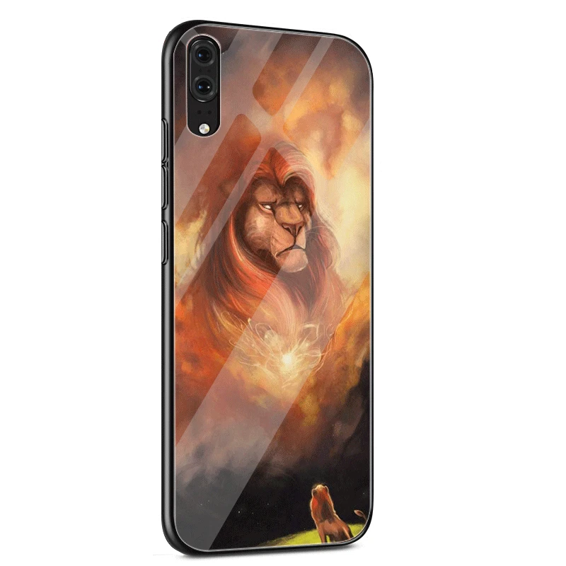 Стеклянный чехол Gerleek Lion King для Huawei P10 P20 Pro P Smart Mate 10 20 Lite Y6 Y9 Honor 7A 8X 9 2018