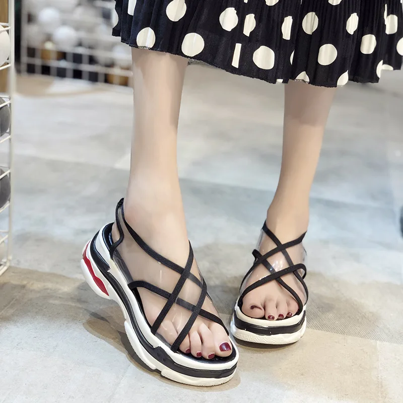 Ho Heave/ г. повседневные женские шлёпанцы для женщин Дамская Мода Классические сандалии женская обувь на высоком каблуке и платформе направляющие летн