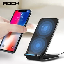 ROCK 10W Qi Wireless Charger For iPhone X 8 10 Fast Wireless Charging Stand Dock Station Phone Holder for Samsung Note 8 S8