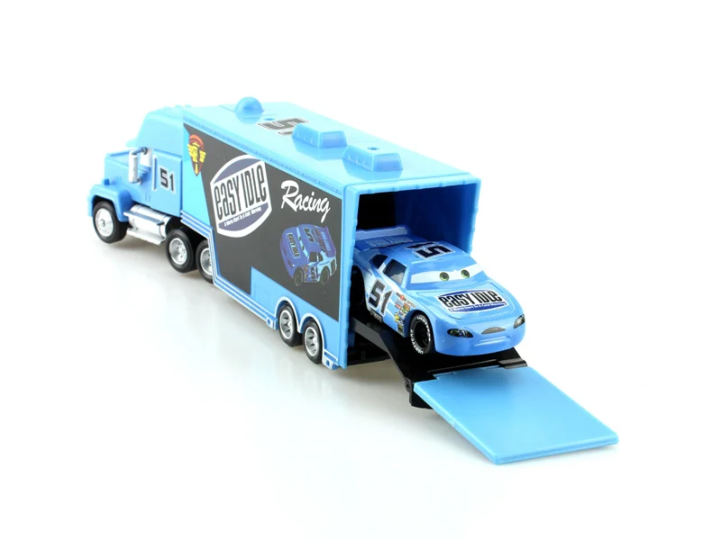 Disney автомобили Пиксар игрушки 2 шт./lLot mack truck и без рамки, с изображением маленькой машины № 51 гоночный 1:55 литья под давлением металлического сплава в заказе будет отправлена Модель Фигурки игрушки подарки для детей