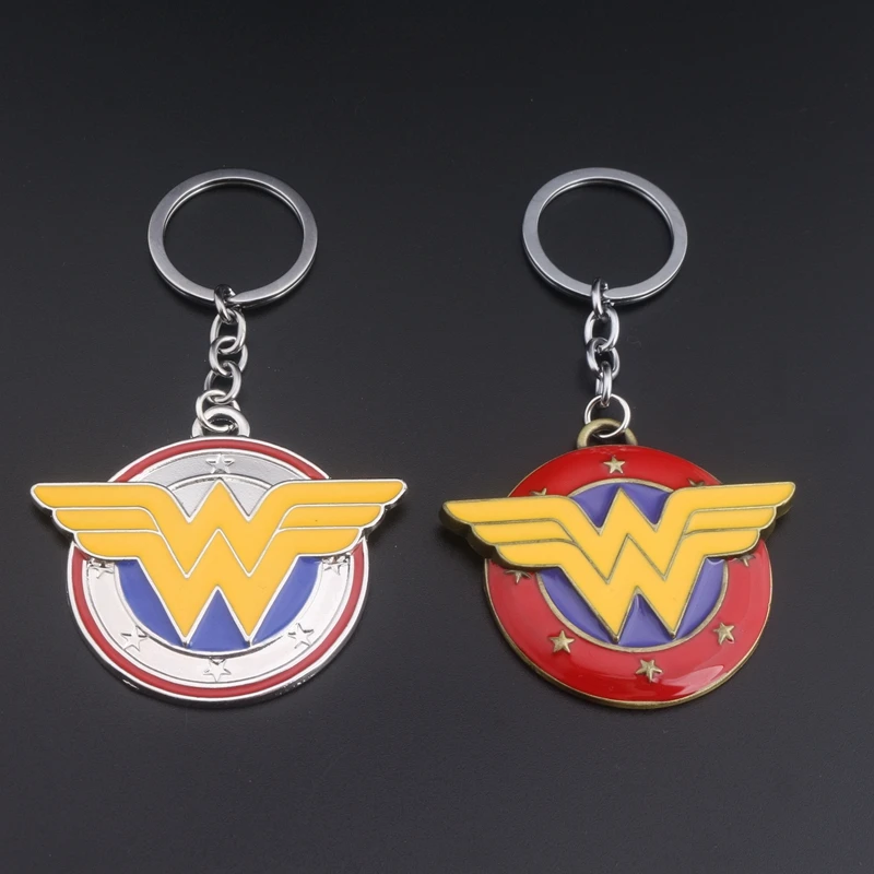 

Wonder Woman W Logo Keychain Logo Colorful Enamel Key Chain Metal Ms and Men Gift Car Keychain Jewelry Direct