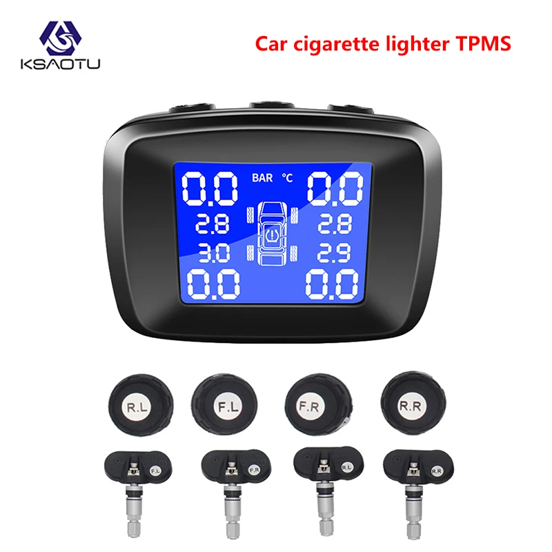 KSAOTU автомобильный прикуриватель TPMS светодиодный дисплей Система контроля