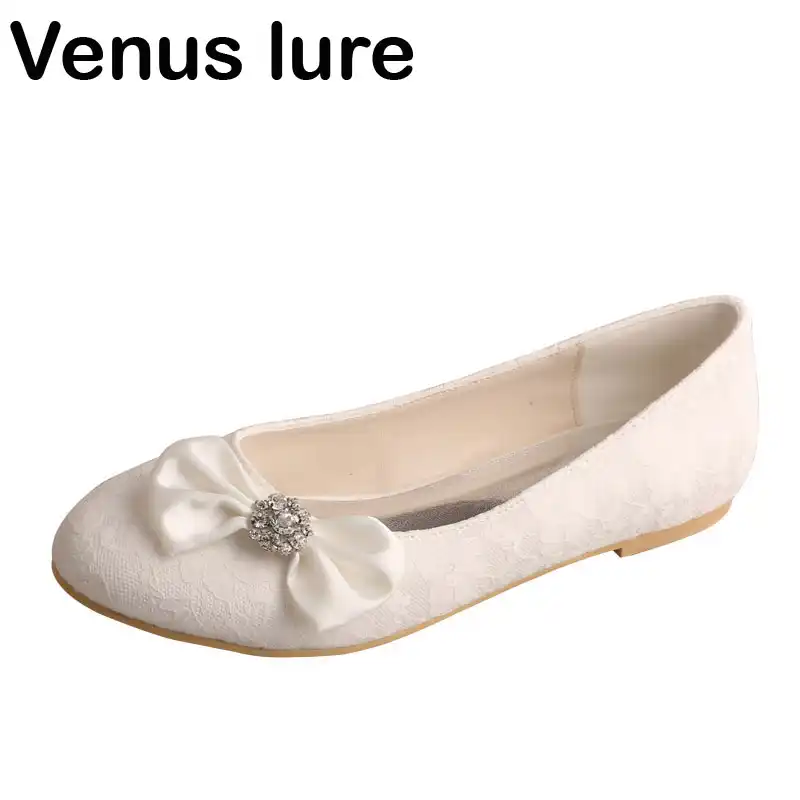 ivory lace flats
