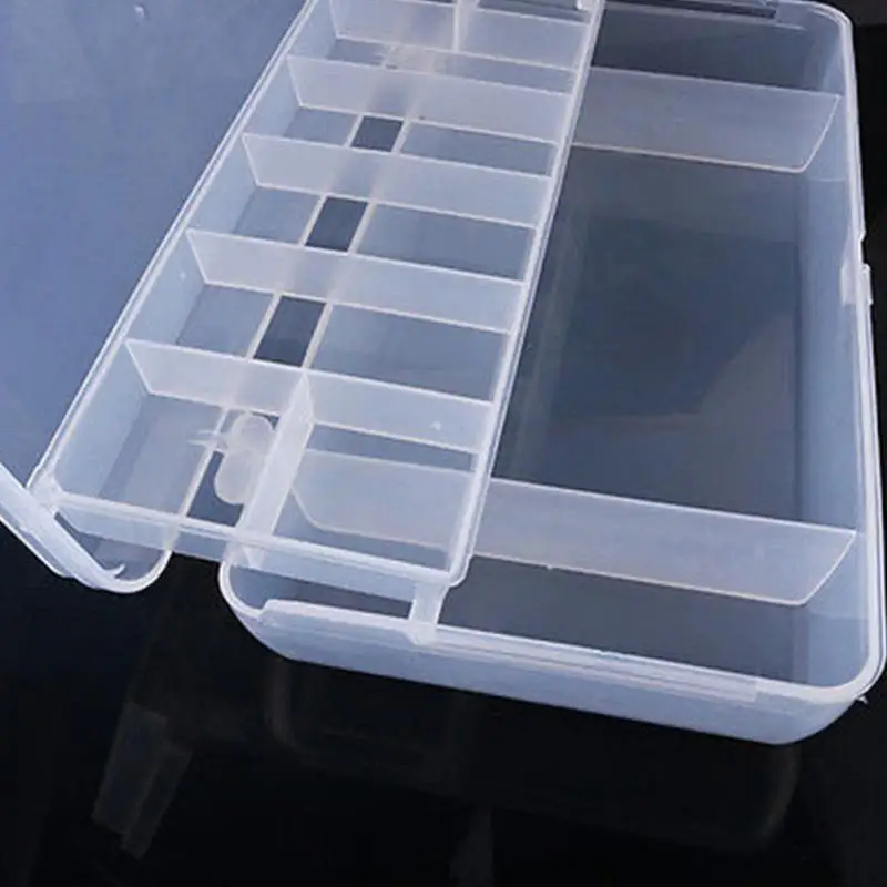 Hand Tool Storage Box Organizer Case Plastic Tray Compartments Fishing Lure Tackle Box Two-Sided Storage Cases for Putting Hooks tool chest with tools