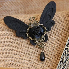 Уникальная бабочка значок черная Ретро мода Войлок Брошь булавка женский аксессуар для платья свитер пальто сумка с шарфом Декор