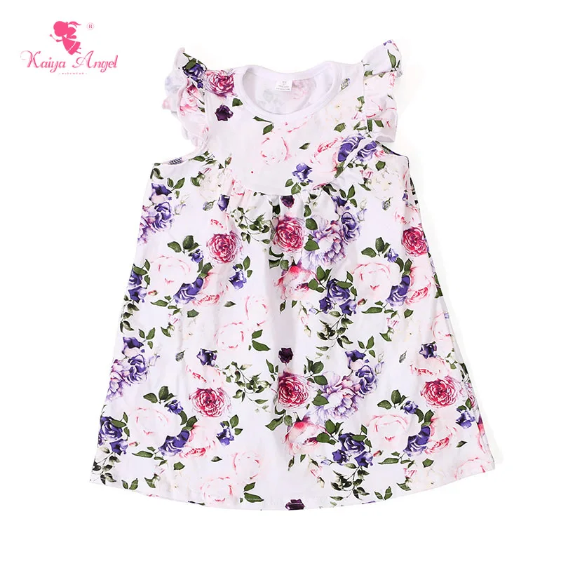 Kaiya Angel Baby Dress Spring Floral Girls Dresses Kids Summer Clothes