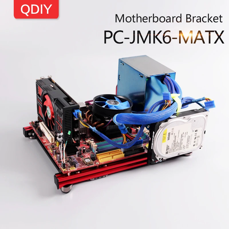 

QDIY PC-JMK6 MicroATX Aluminum Alloy Horizontal Full Open Computer Case Chassis For DIY Player
