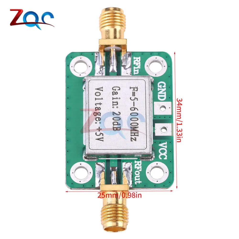 5 6000 МГц м ~ 6 ГГц RF Широкополосный Усилитель сигнала мощности 20 дБ VFH UHF SHF модуль DC в