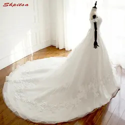 Кружево Свадебные платья 2017 линия бисера с открытыми плечами Тюль Weddingdress Китай Свадебные платья Прополка платье