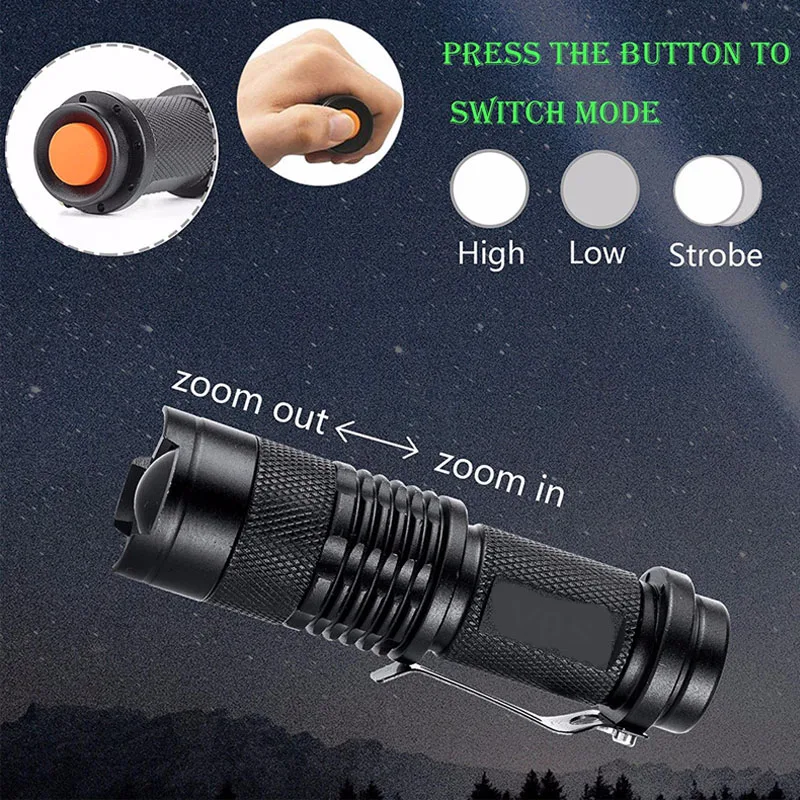 Водонагреватель водонепроницаемый тактический Zoom Q5 Mini antorcha 1 режим/3 режима Luz