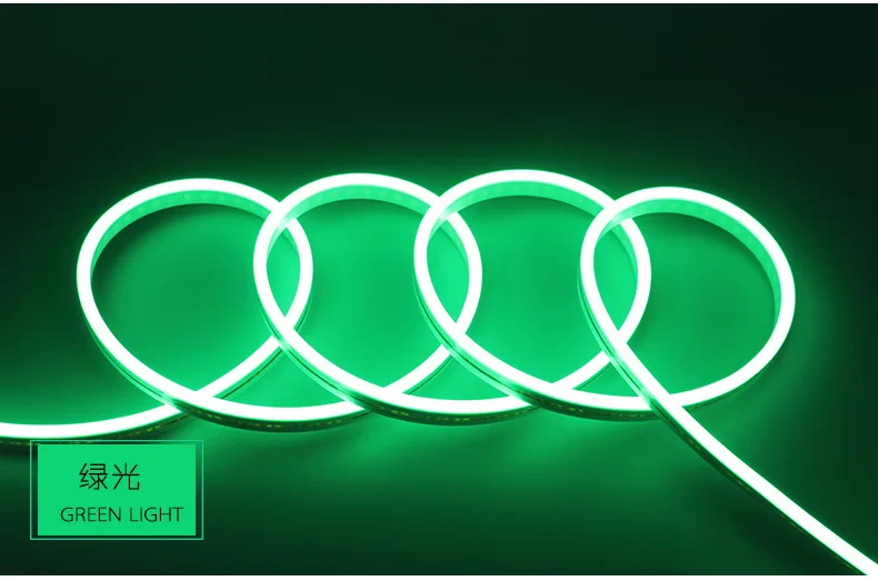 Внутренний наружный гибкий силиконовый светодиодный неоновый светильник DC12V IP68 ленточный светильник водонепроницаемый Мягкий ремень именная доска для строительства дома DIY веревочная лампа - Испускаемый цвет: Green color