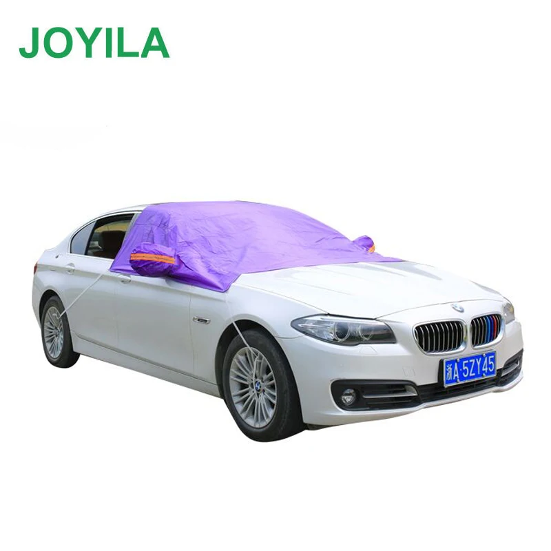 

Joylia Waterproof Half Car Cover Snow Windshield Sunshade Sunscreen Silver Dustproof UV Protection Rainproof for Sedan