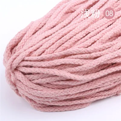 Сделай Сам, домашний, декоративный Плетеный цветной хлопковый шнур, Натуральный Бежевый скрученный шнур, веревка макраме, материал шнура 5 мм* 100 ярдов