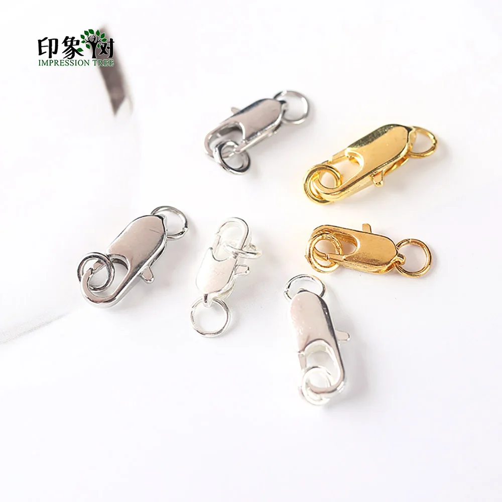 10 pcs/Pack14X5 12X4mm металлические застежки Омаров коготь крючки с кольцами Наборы Серебряный, Золотой, родиевый пластины DIY Изготовление, поиск ювелирных изделий 11000