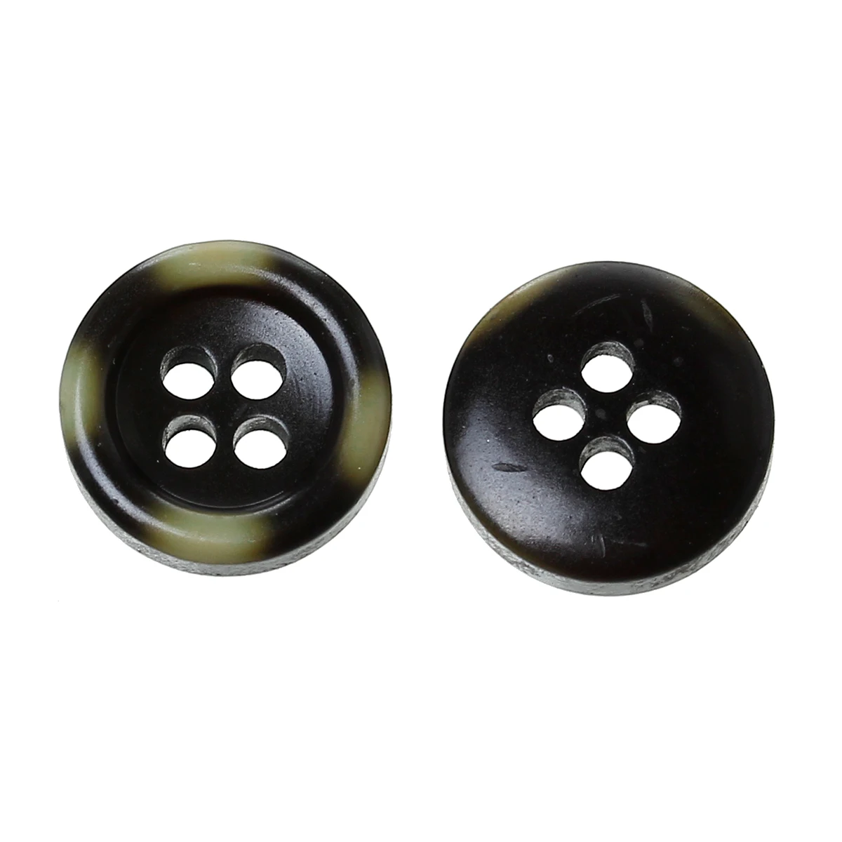 DoreenBeads Resin Sewing Scrapbooking Button Round Black Four Holes 11